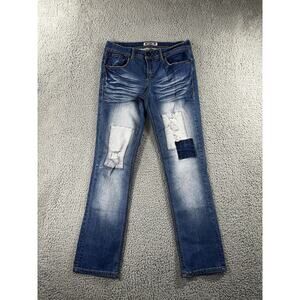What‎ About Me Jeans Juniors 9/10 Mid Rise Patchwork Denim Pants